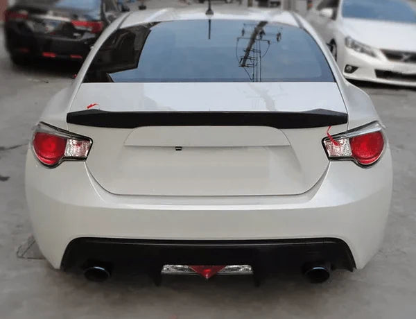 Subaru BRZ with carbon fibre rear spoiler, rear view