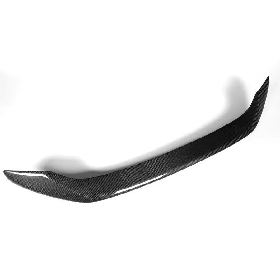 2x2 twill carbon fibre rear spoiler for Subaru BRZ on a plain background high angle view