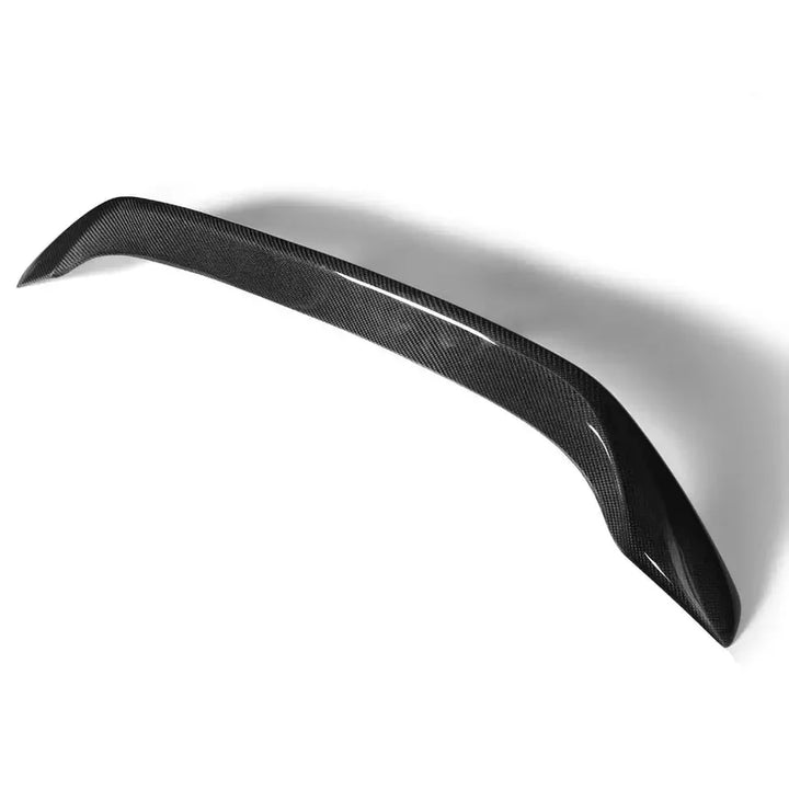 2x2 twill carbon fibre rear spoiler for Subaru BRZ on a plain background