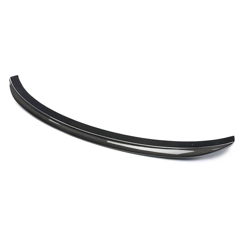 Tesla Model 3 5YJ3 rear spoiler close-up showing weave