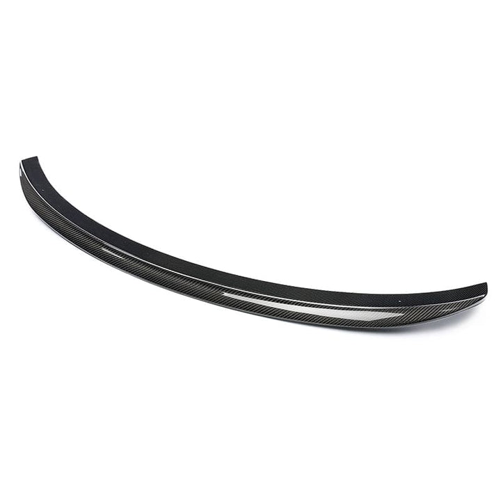 Tesla Model 3 5YJ3 rear spoiler close-up showing weave