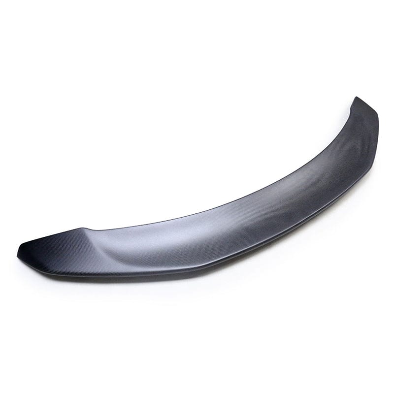 Tesla Model 3 matte carbon fibre spoiler bootlid detail anlged shot