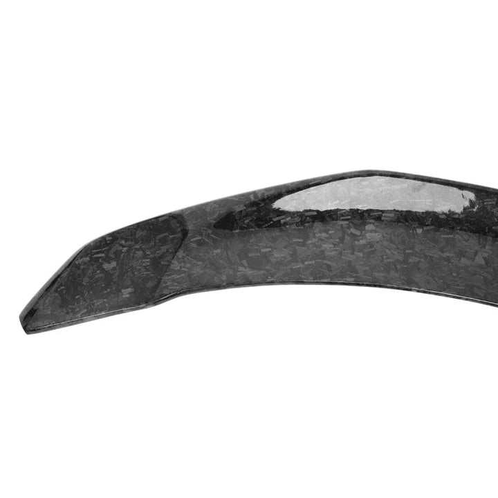 Tesla Model 3 5YJ3 forged carbon fibre spoiler V3 close-up alternate shot
