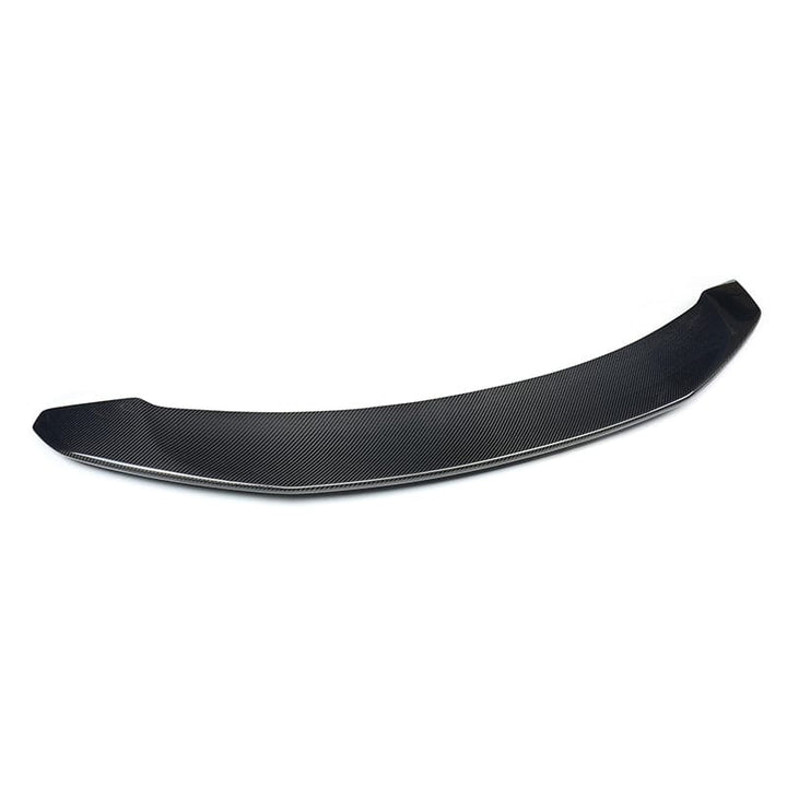Tesla Model 3 gloss carbon fibre spoiler V3 rear view shot