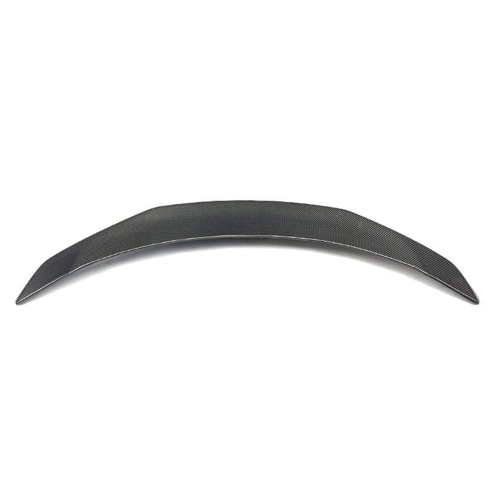 Tesla Model 3 matt carbon fibre spoiler V3 front view