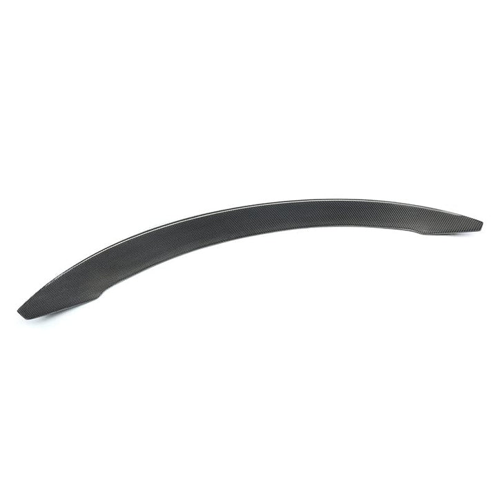 Tesla Model 3 gloss carbon fibre spoiler V3 showing bottom of spoiler