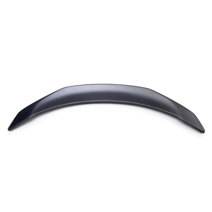 Tesla Model 3 matte carbon fibre spoiler bootlid front view