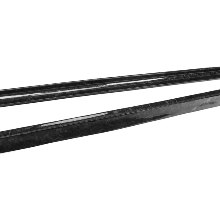 Tesla Model 3 5YJ3 forged carbon fibre side skirt close up angled shot