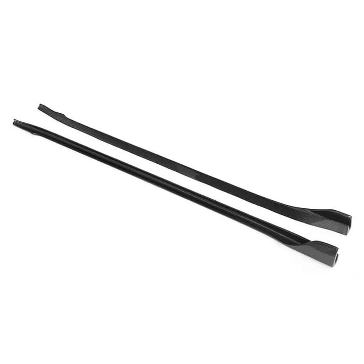 Carbon fibre side skirt for Tesla Model 3 showing weave alternate shot