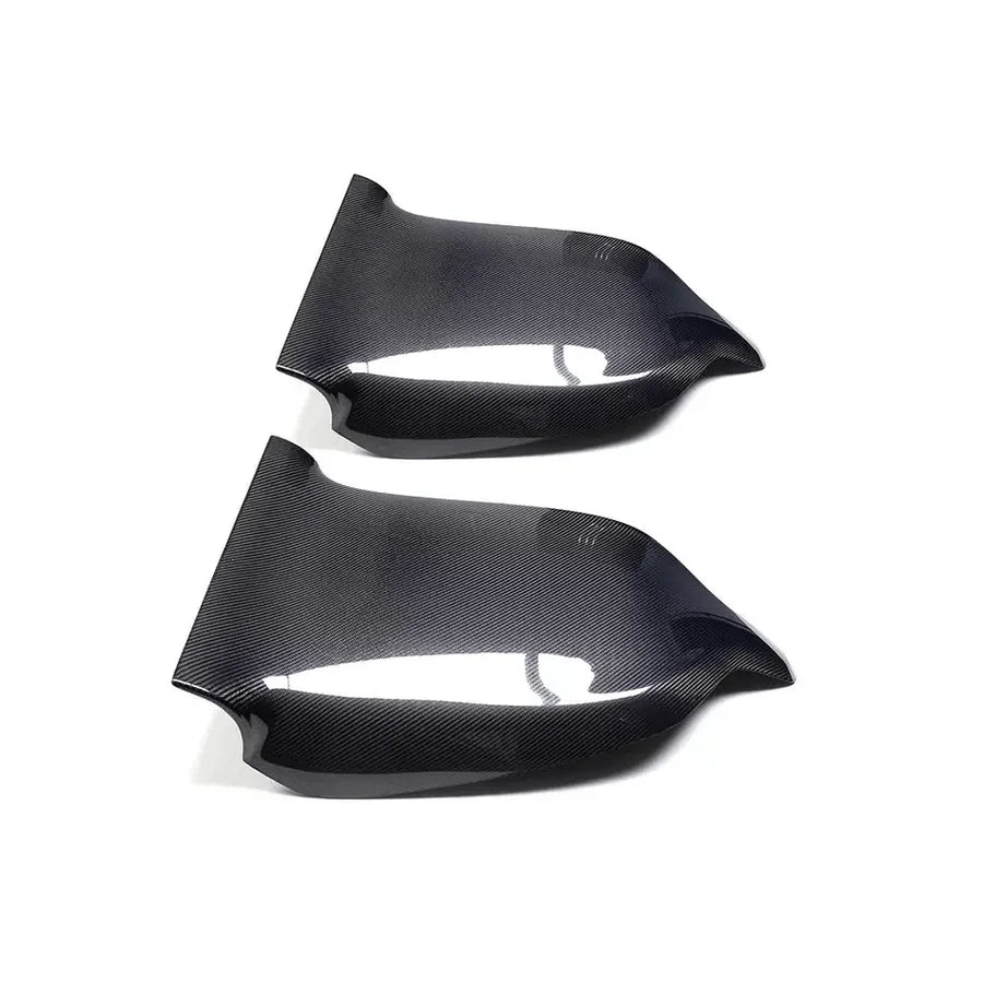 Dry carbon fibre seat back cover for Tesla Model S showing weave