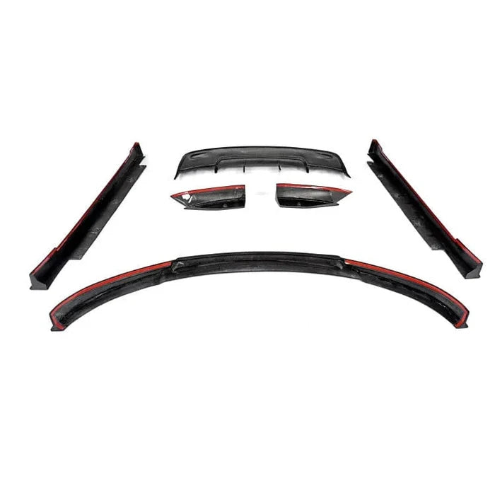 Carbon fibre front splitter and side skirts for Tesla Model S
