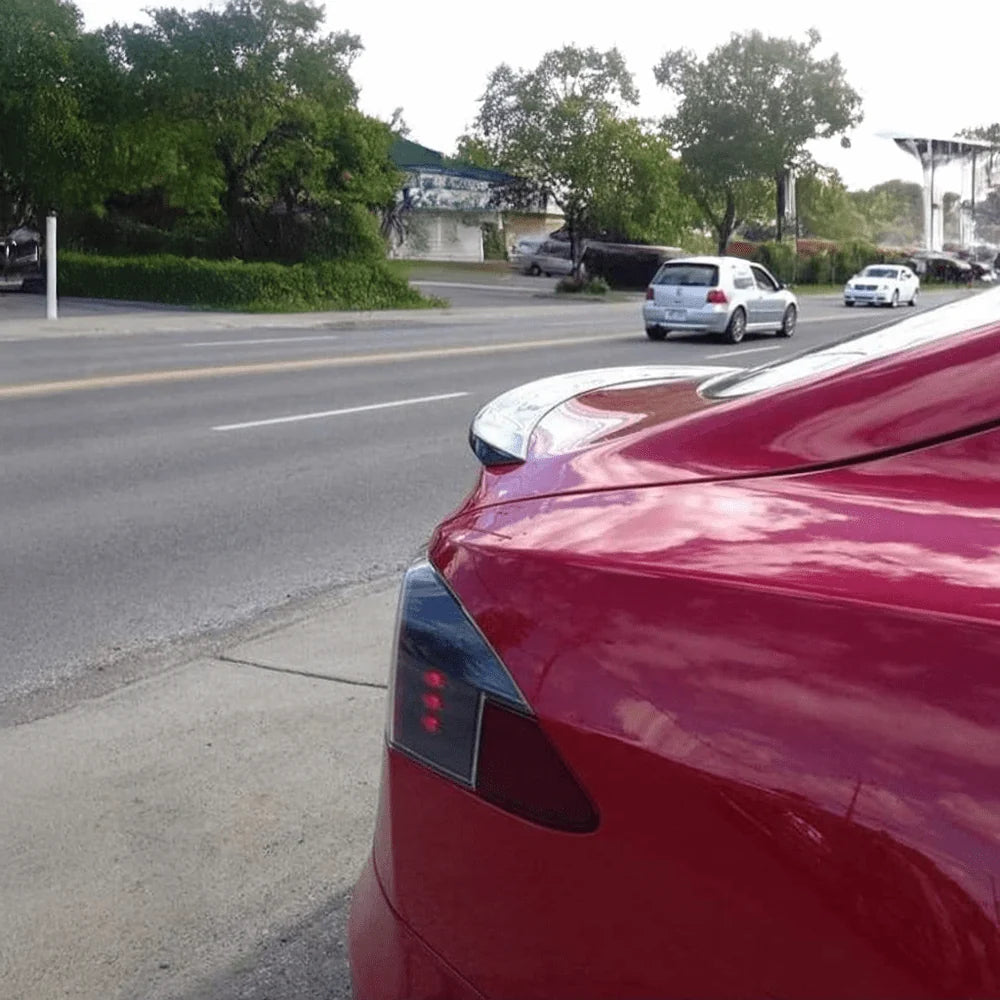 Tesla Model S rear lip spoiler installed