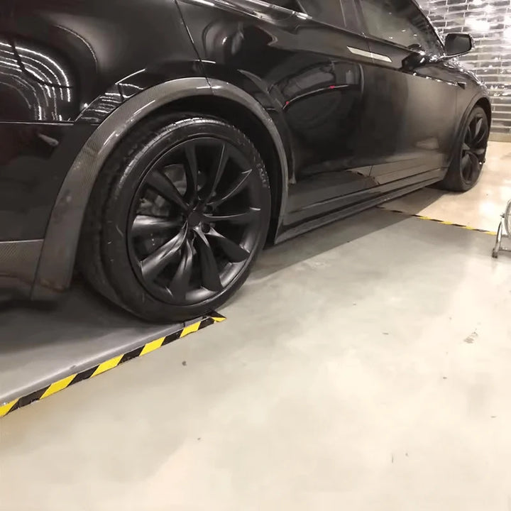 Genuine carbon fibre fender trim overlay kit V1 for Tesla Model X
