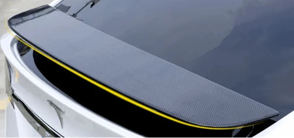 Tesla Model X carbon fibre spoiler installed