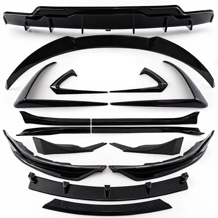 Tesla Model 3 pre-facelift gloss black body kit front view