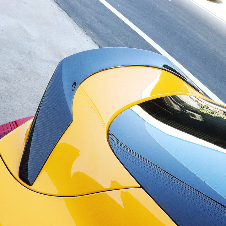 Dry carbon fibre rear spoiler V1 for Toyota Supra installed