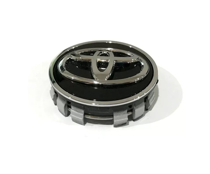 Set of 4 Black w/ Chrome ring Toyota Wheel Centre Caps - 62mm | AutoCap Solutions