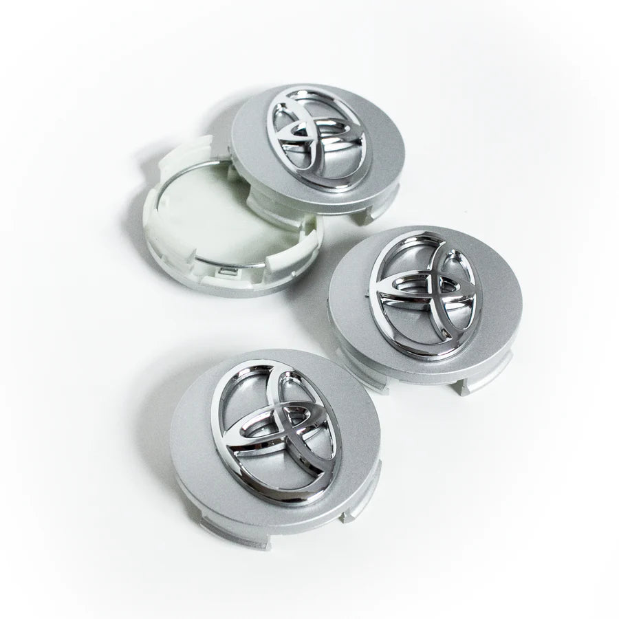 Set of 4 Silver Toyota Wheel Centre Caps - 62mm | AutoCap Solutions