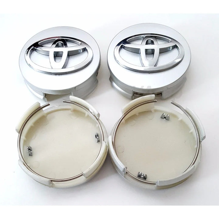 Set of 4 Silver Toyota Wheel Centre Caps - 62mm | AutoCap Solutions