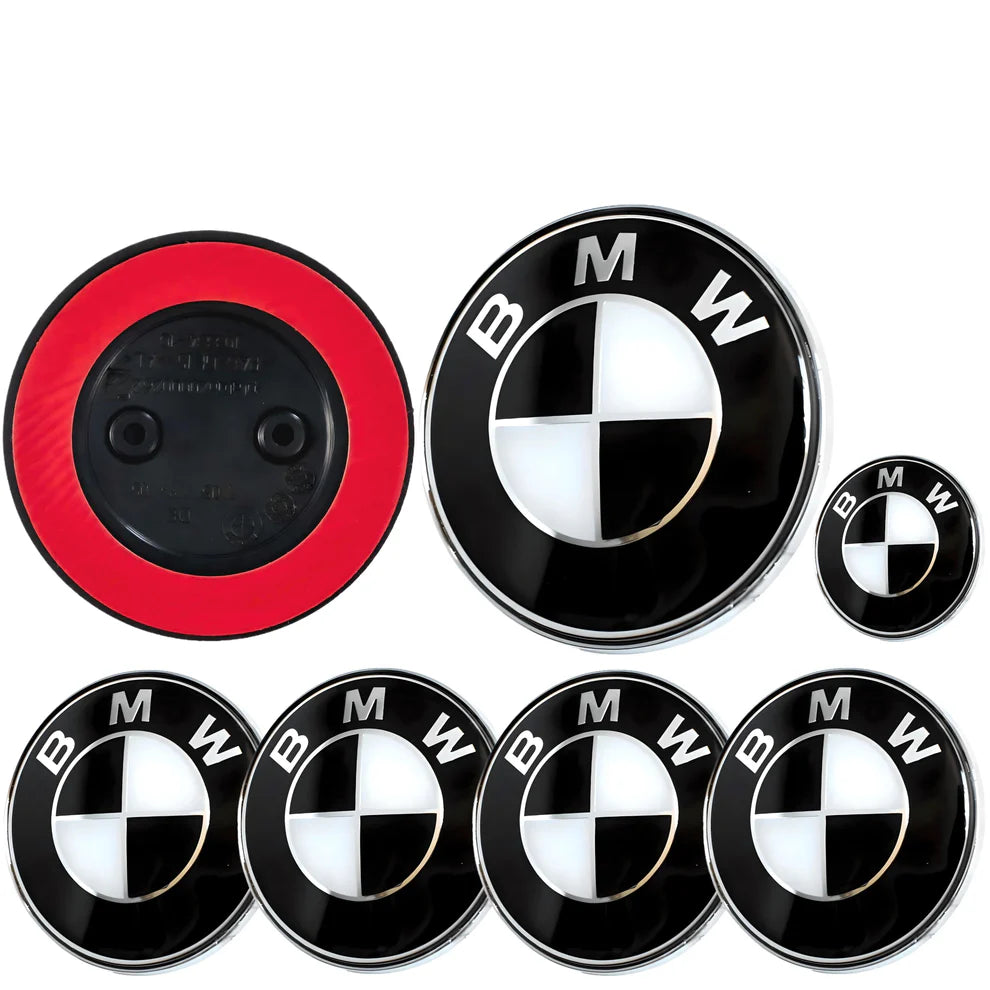 BMW Black & White Full Badge Set | 7-Piece Pack