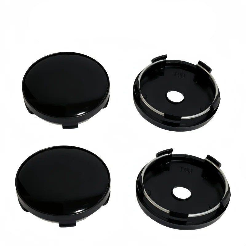 Universal high gloss black wheel centre caps 60mm set of 4 V2