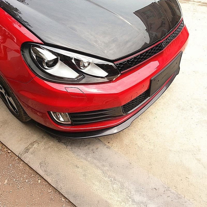 Golf GTD Mk6 carbon fibre front splitter installed