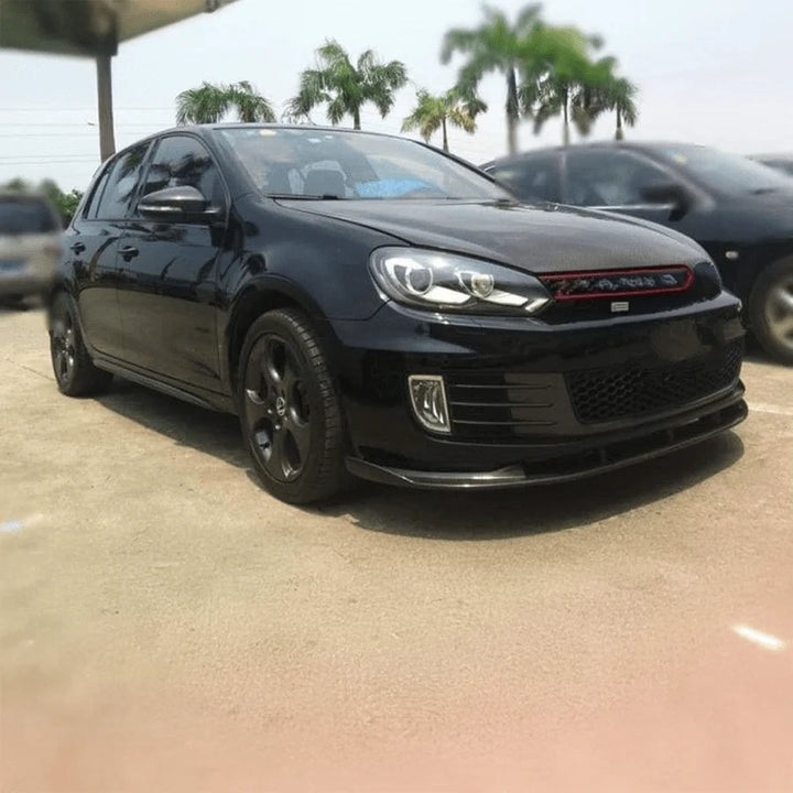 Golf GTD Mk6 carbon fibre front splitter V2 installed