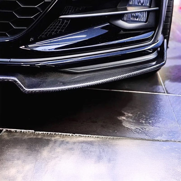 Golf GTI Mk7.5 front lip spoiler close-up showing weave