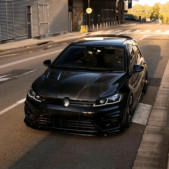 Volkswagen Golf Mk7 fitted with facelift style LED headlights, three-quarter view