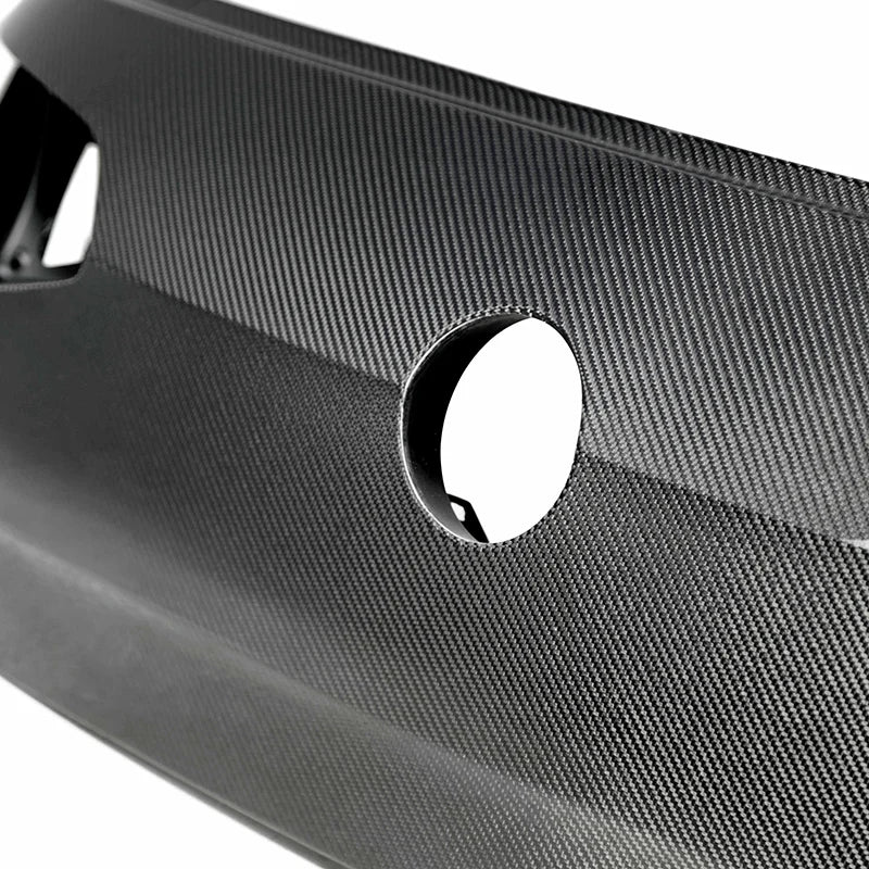 Golf R Mk7 carbon fibre rear hatch close-up showing weave