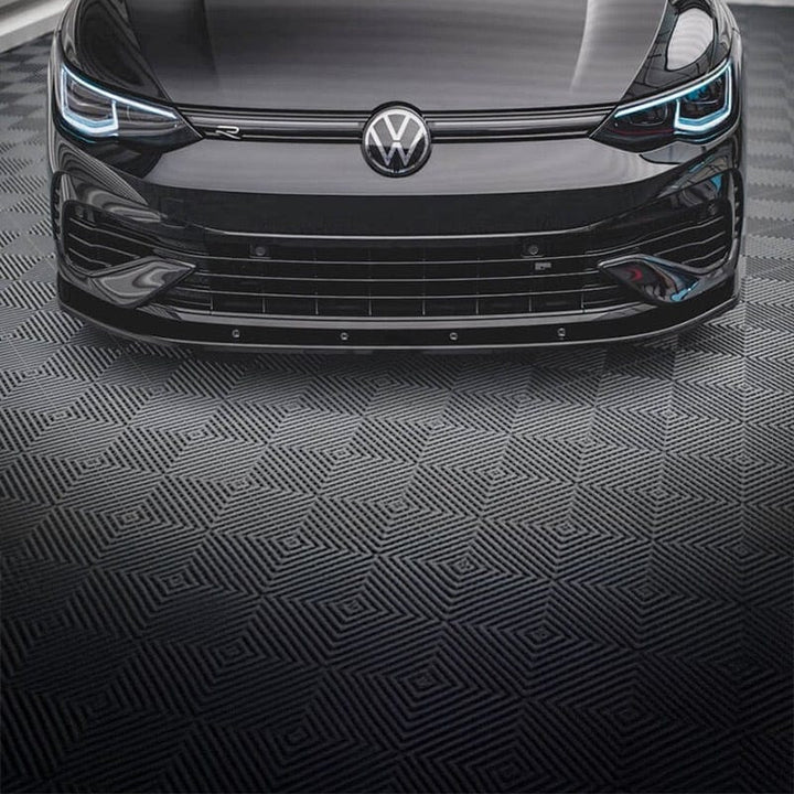 Golf R Mk8 carbon fibre front splitter installed