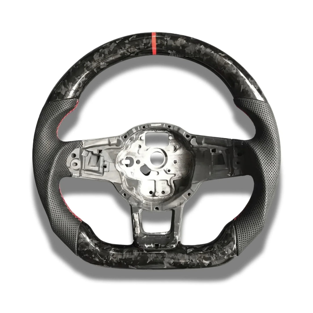 Forged carbon fibre steering wheel for Golf Mk7.5 flat bottom