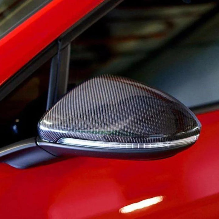 Golf MK7 fitted with carbon fibre mirror covers