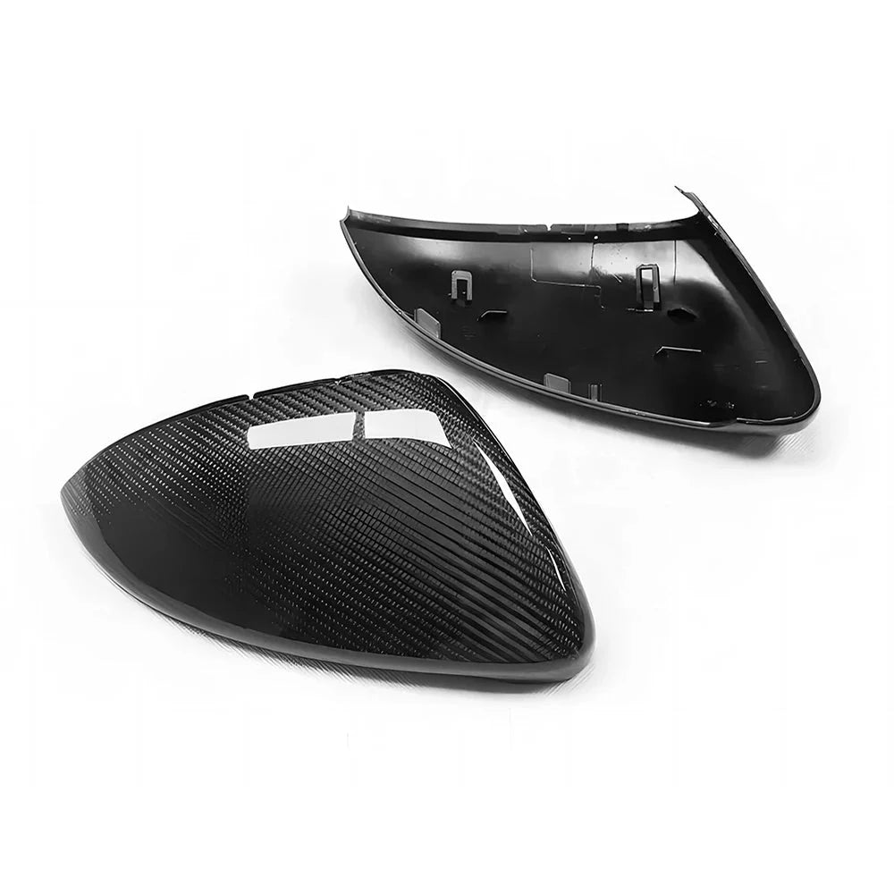 VW Golf MK7 carbon fibre mirror covers pair showing clips