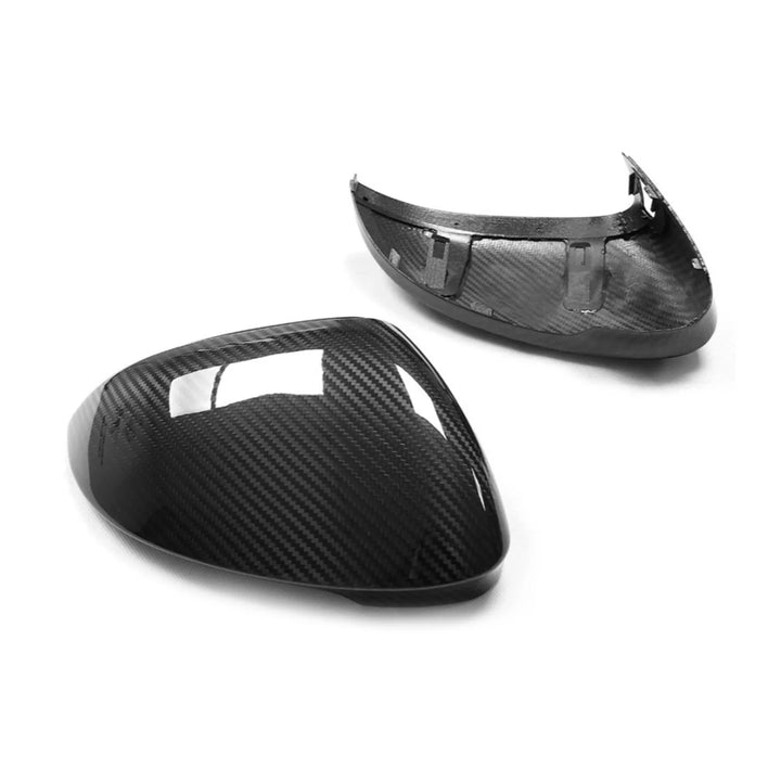 Golf R Mk8 dry carbon fibre mirror cover close-up