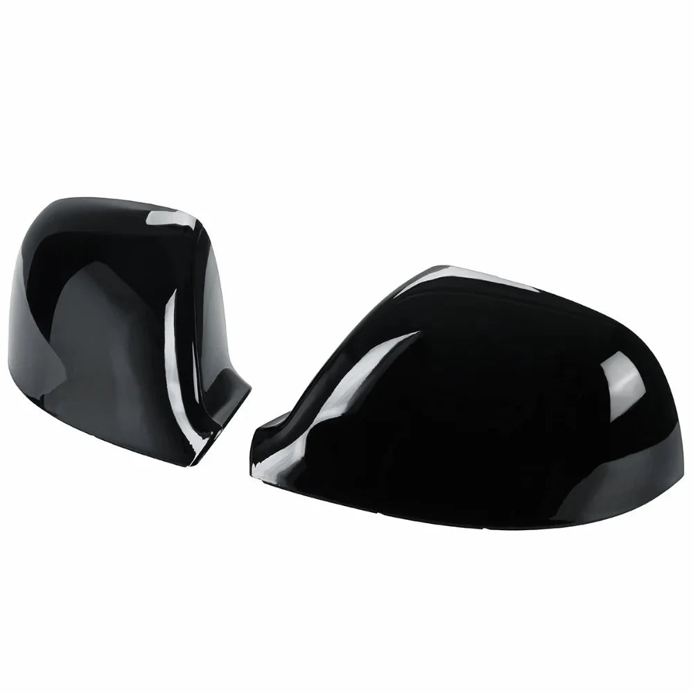 VW Transporter T6 gloss black mirror cover close-up